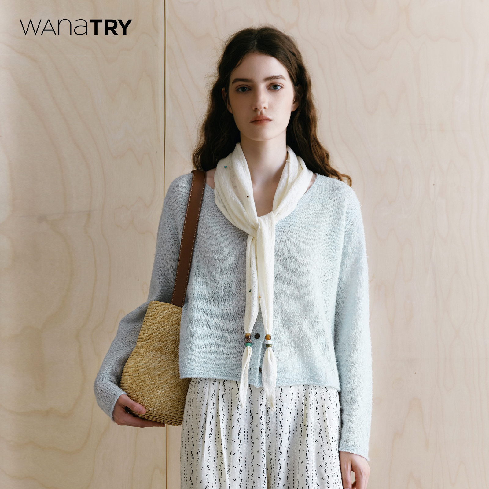 wanatry蚕丝羊毛肌理感针织女
