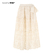 wana 百搭韩系温婉风半裙女 try重工蕾丝蝴蝶结飘带中长裙秋季 新款