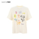 wana 女 休闲可爱印花百搭短袖 try纯棉手绘涂鸦小狗T恤夏季 新品
