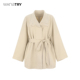 子短款 wana 浅卡其廓形袖 新品 风衣女 try休闲简约风衣外套2025春季