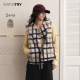 wana 休闲韩系简约百搭上衣 try格纹正反两穿减龄马甲2025秋冬新品