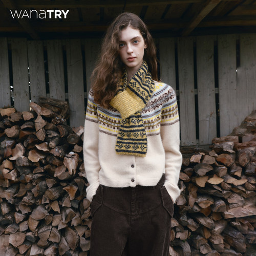 wanatry温柔感费尔岛开衫毛衣女