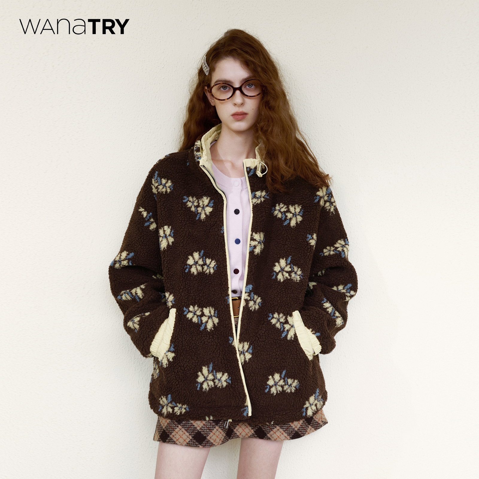 wanatry保暖环保皮毛一体外套女