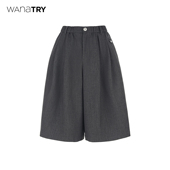 try时髦感挺括五分西裤 26春季 新品 wana 烟灰色通勤简约中裤 女