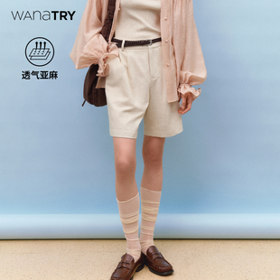 通勤休闲百搭五分短裤 wana 新品 2025夏季 女 try复古时髦百搭短裤