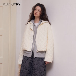 try超轻90绒白鸭绒短款 wana 羽绒服冬韩系简约外套女 明星同款