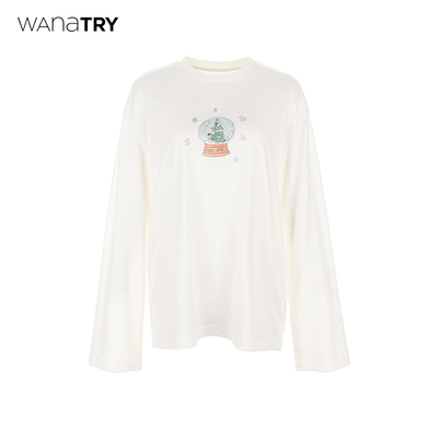wanatry水晶球烫银雪花长袖女
