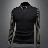 2025秋冬新款男士假2件毛衣长袖针织男士打底衫M020-P105，男装针织衫/毛衣，电商D316