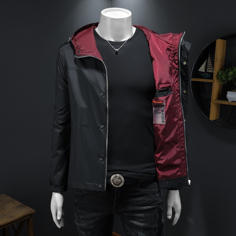 欧洲站连帽外套秋季新款男士高端男装防水夹克JK2505-P150,商品下架区,电商D316