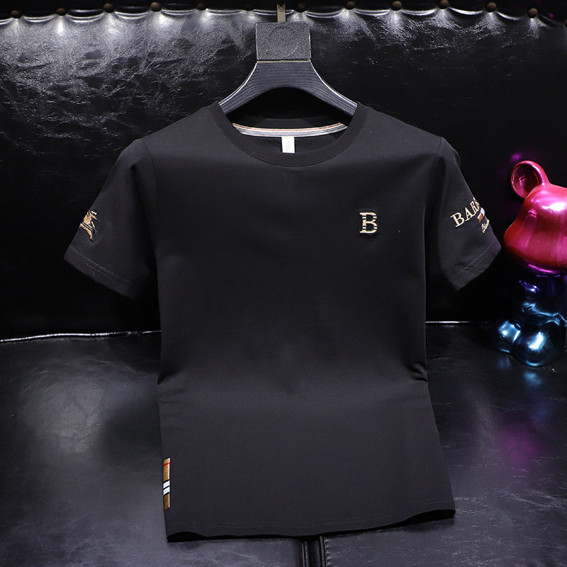 2025新款潮牌B字母烫钻修身圆领短袖T恤男半袖刺绣51020-P75，商品下架区商品下架区，电商D316