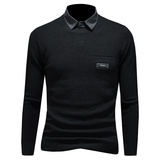 2025秋冬男士衬衫纯色毛衣假两件针织打底假模D316-8213-P115，男装针织衫/毛衣，电商D316