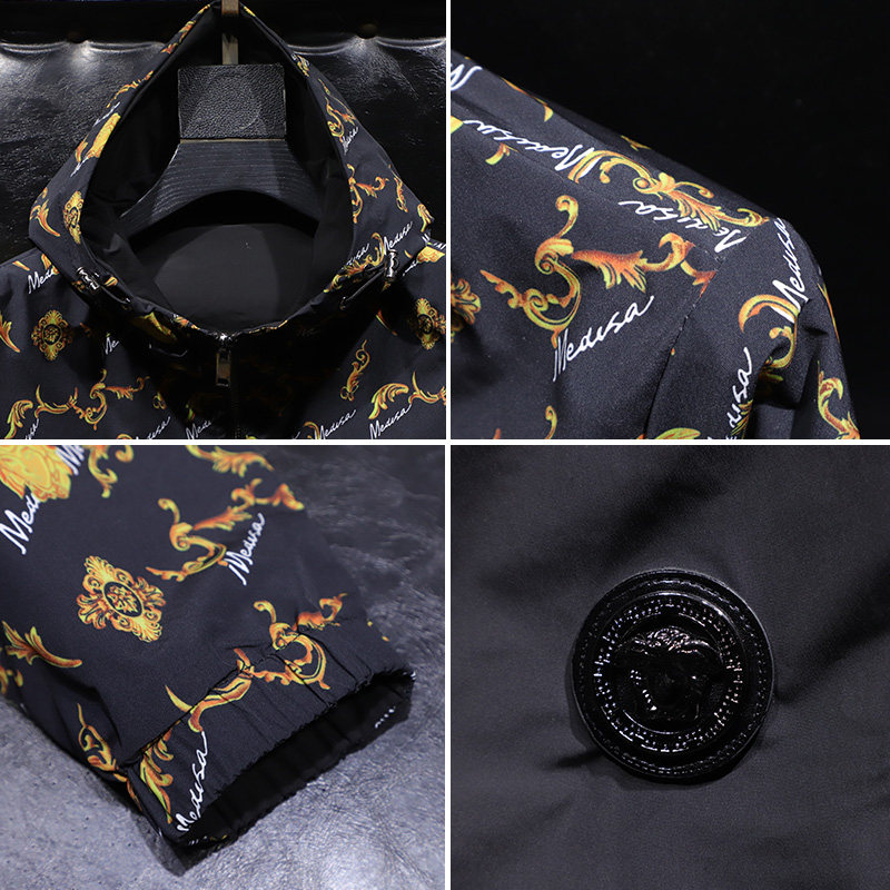 轻奢欧美修身连帽印花两面穿高档欧货夹克衫男外套2513-P155,男装夹克,电商D316