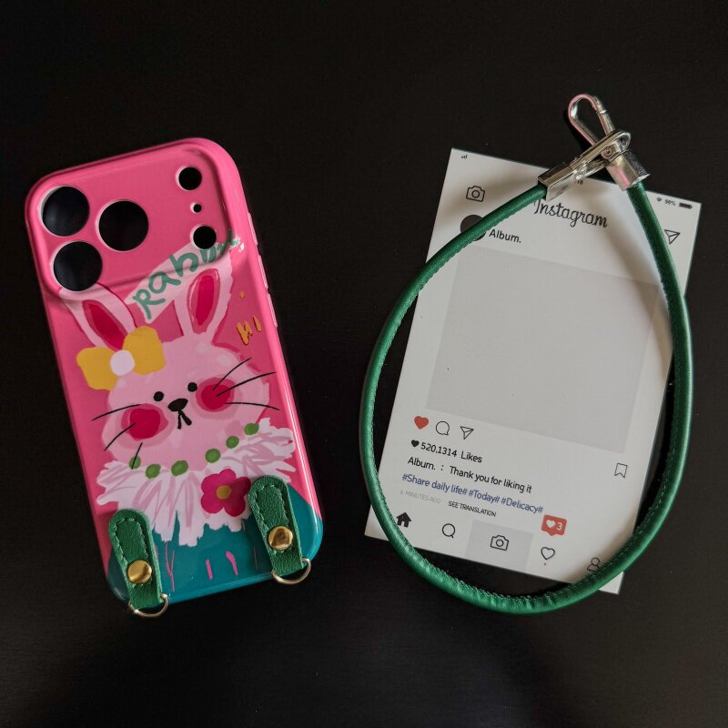 撞色小兔子适用苹果17promax菲林手机壳iPhone16全包软壳华为P80小米VIVOX300荣耀一加OPPO韩版ins风保护套