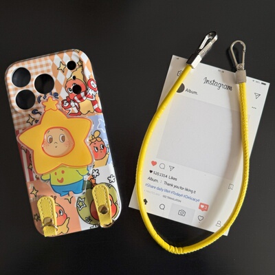 拼接星星人适用苹果17promax菲林手机壳iPhone16全包软壳华为P80小米VIVOX300荣耀一加OPPO韩版ins风保护套