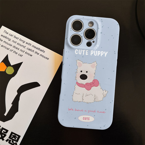 西高地狗狗适用苹果17promax菲林手机壳iPhone16全包软壳华为P80小米VIVOX300荣耀一加OPPO韩版ins风保护套