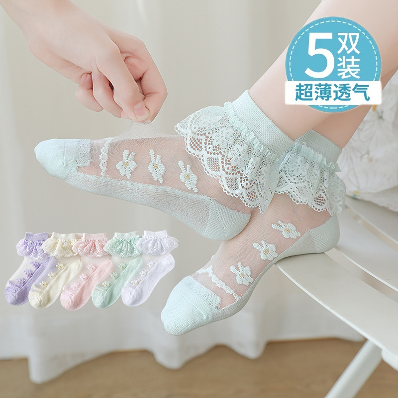 圣恩贝公主短袜夏季玻璃丝水晶袜