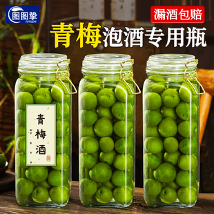 青梅泡酒专用酒瓶高端加厚密封玻璃容器空瓶密封罐食品级酒罐酒坛