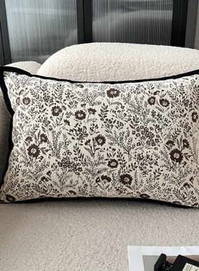 雪尼尔高端沙发靠枕腰枕长方形抱枕现代简约客厅靠垫法式复古靠背