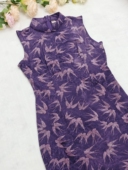 改良丝绒新中式 落萦少女旗袍无袖 国风连衣裙日常可穿复古 紫燕