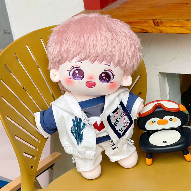 40cm张艺兴棉花娃娃鲨鱼卷娃衣毛