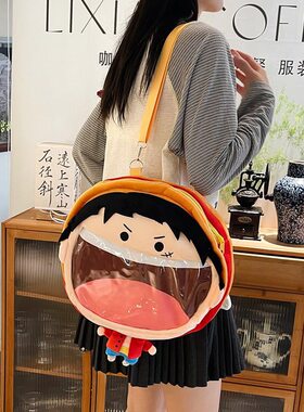 卡通可爱路飞双肩包女二次元海贼