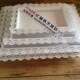 蕾丝边长方形托盘架欧式 蛋糕盘铁艺方盘糕点盘子点心展示盘饼干盘