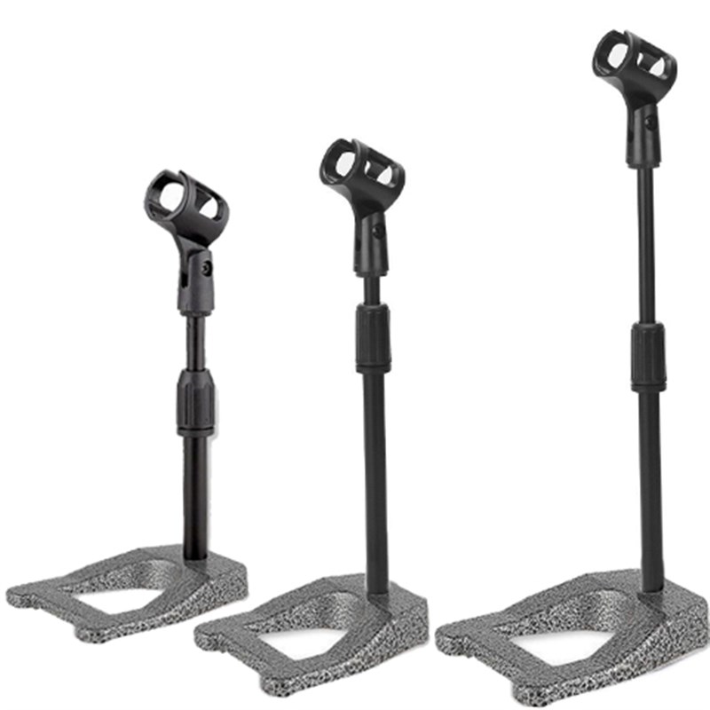 麦克风桌面支架台式无线手持会议电容麦手机直播圆盘升降话筒支架