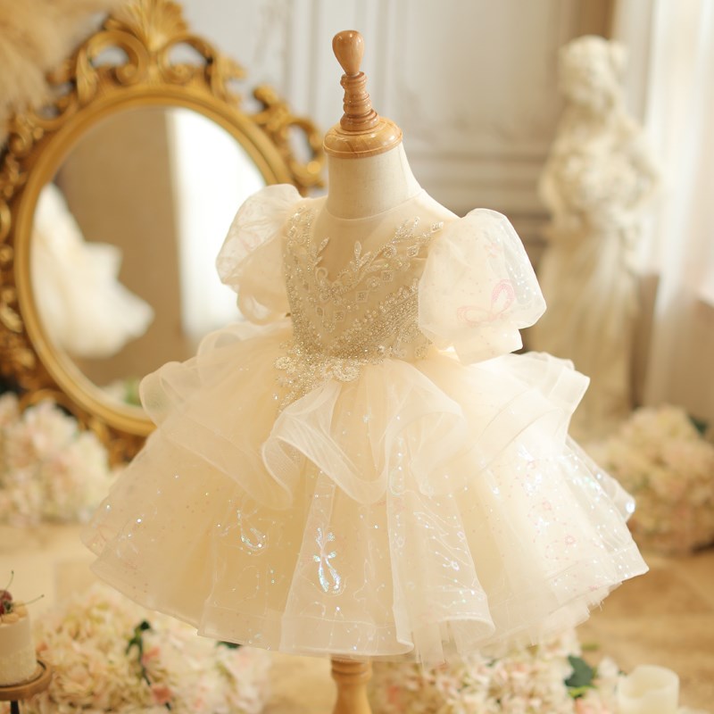 超洋气女童公主裙小童宝宝一周岁生日礼服婴儿百天蛋糕连衣裙夏装