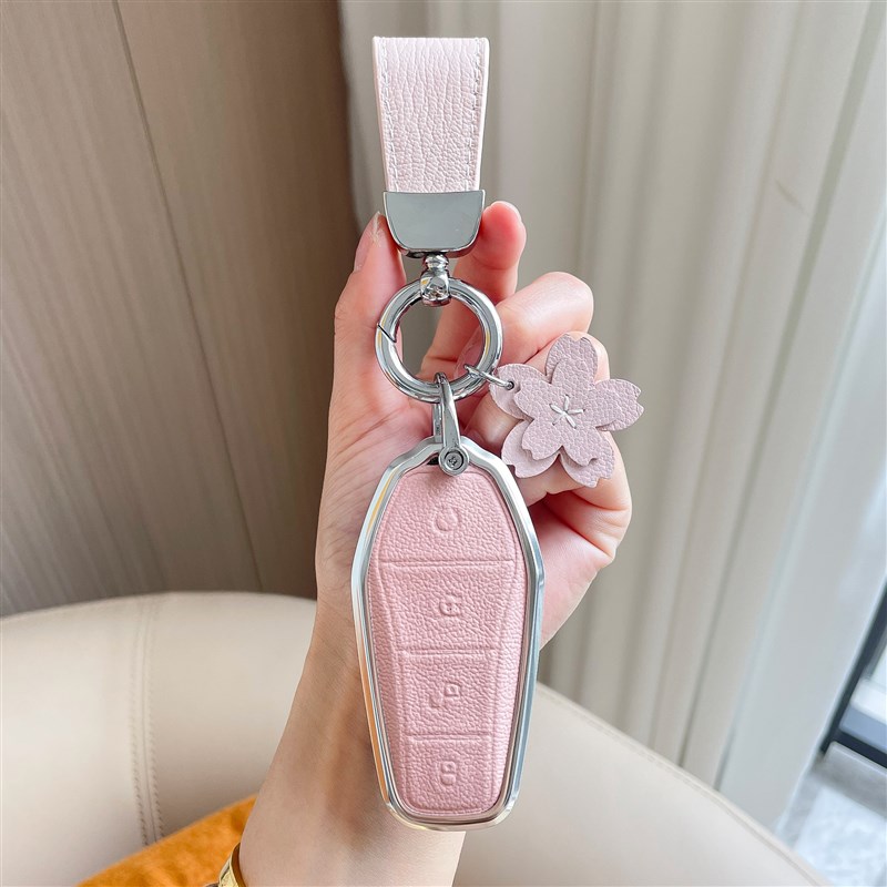 适用比亚迪钥匙套秦Plus包海豚海豹高档壳e2简约护卫舰07唐女车扣