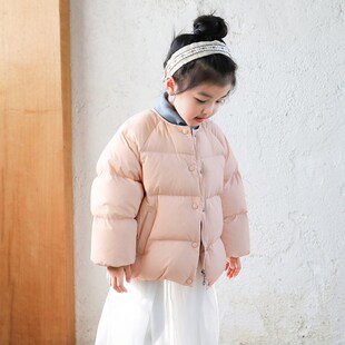 宝宝羽绒服短款2024冬季新款90绒女童羽绒服中小童装外套[送围脖]
