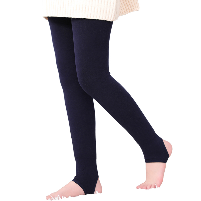 女童秋冬款加厚加绒肤色连裤袜儿童宝宝打底袜中大童白色舞蹈袜子