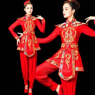 打鼓服演出服女将军中国风扇子舞蹈服锣鼓队腰鼓舞开场广场舞服装