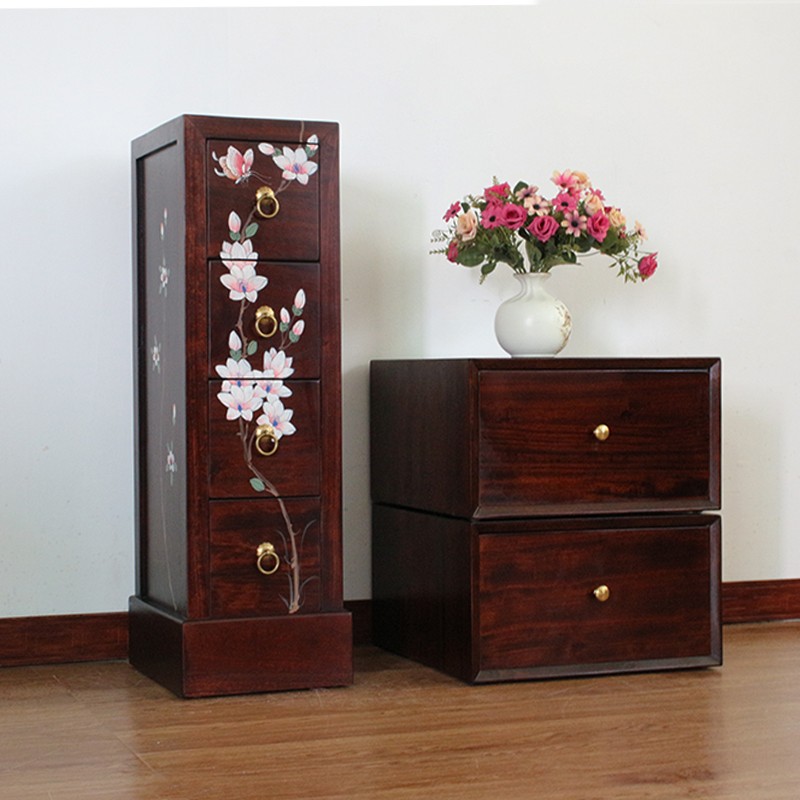 新中式实木单层斗柜多功能储物柜多层叠加收纳柜子组合地柜抽屉柜