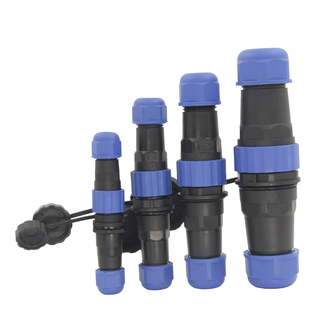 圆形防水航空插头公母对接2芯3位4针5/6/7/9/10连接器带防尘盖