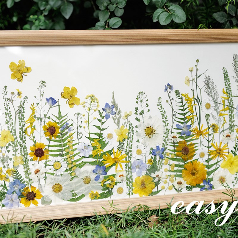 小清新真花花朵压花装饰画  植物实木画框电表箱遮挡挂画小众礼物