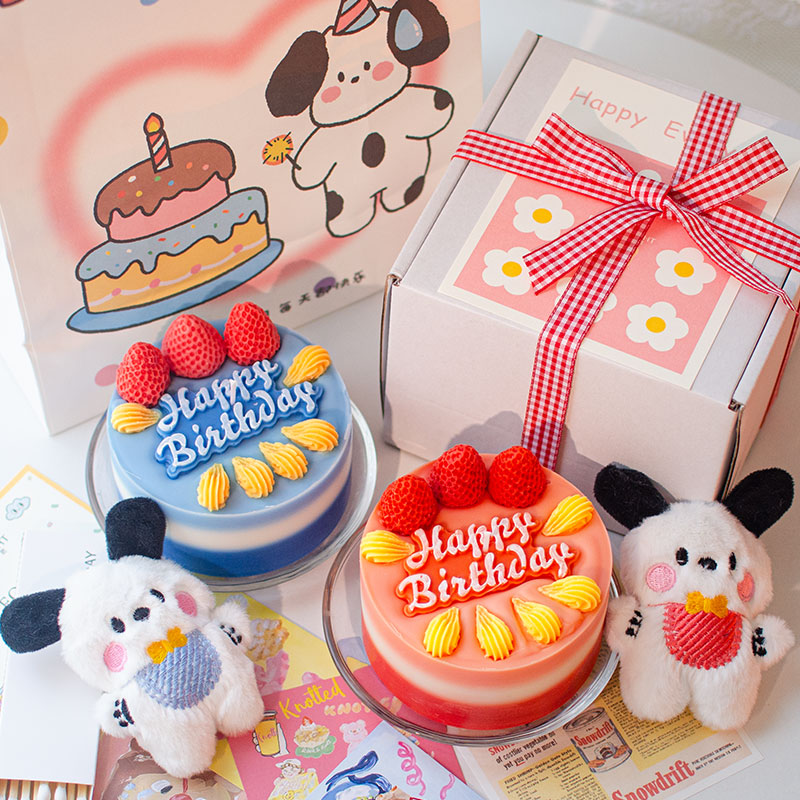 生日礼物4寸蛋糕创意礼盒香薰蜡烛送闺蜜礼品小众高级卧室持久香
