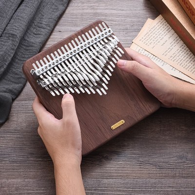 比三呆弹吉他42音拇指琴聆听双排半音阶板式听月卡林巴琴低音琴