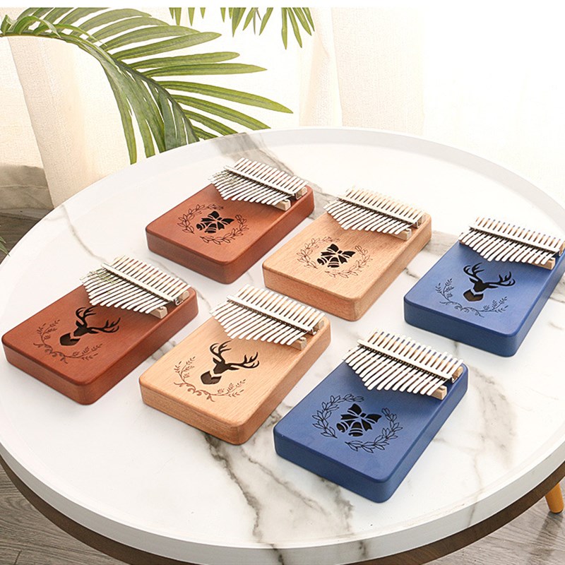 卡林巴拇指琴儿童女孩学生初学者手指钢琴便携17音桃花芯西洋乐器