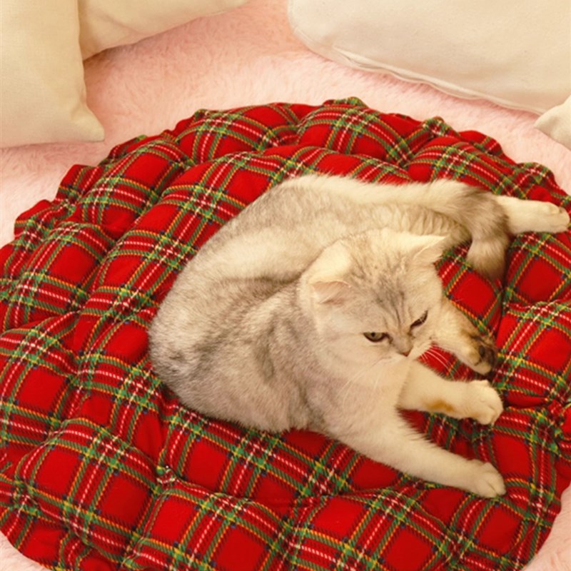 宠物用品狗窝猫窝冬季保暖猫咪花瓣四季通用冬天垫子半封闭宠物窝