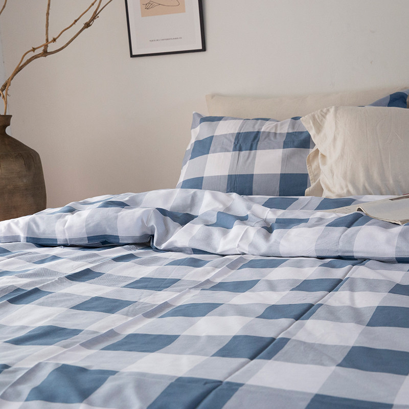 纯棉床单单件 简约格子全棉被套1.5m1.8m床上用品学生宿舍三件套,床上用品,床单,淘宝优惠券,粉丝福利购,淘宝优惠卷