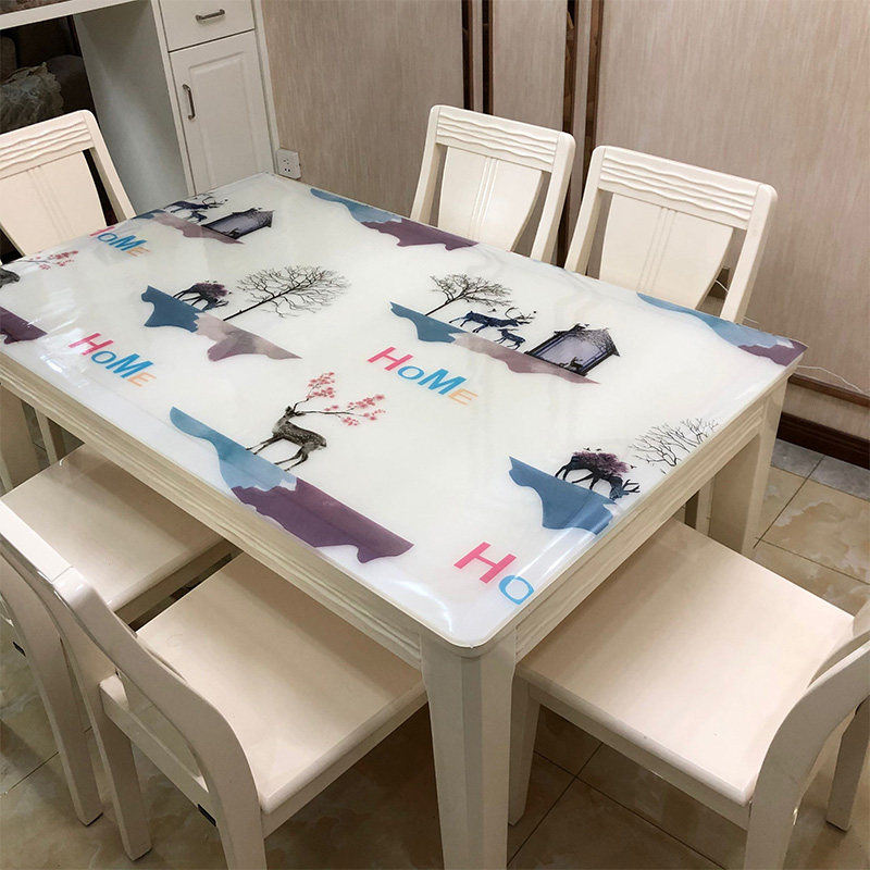 无味餐桌垫软玻璃塑料PVC桌布防水防烫防油免洗水晶板彩色茶几垫