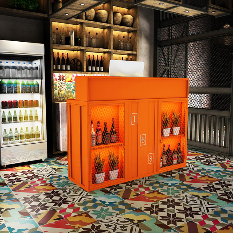 工业风吧台桌鸡公煲餐厅烧烤网吧铁艺接待前台店铺小型定制收银台