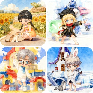 冒险岛暖暖路西德手绘卡通动漫人物绘画家族照片角色表情包制作