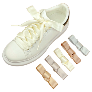 丝绸鞋带女款丝带绸缎蕾丝缎面宽芭蕾风彪马匡威婚鞋鞋带粉色白色