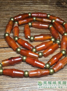 西亚红色玛瑙竹节仿古