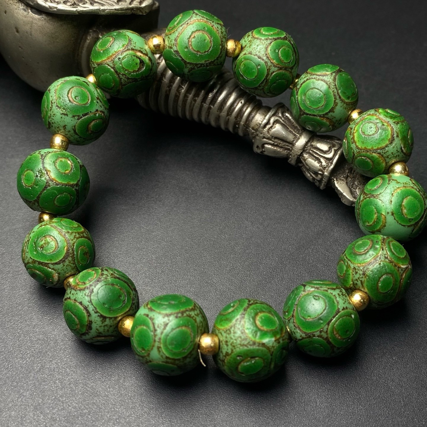 尼泊尔多彩包浆凤尾老琉璃蜻蜓眼珠串手链男女款文玩琉璃饰散珠