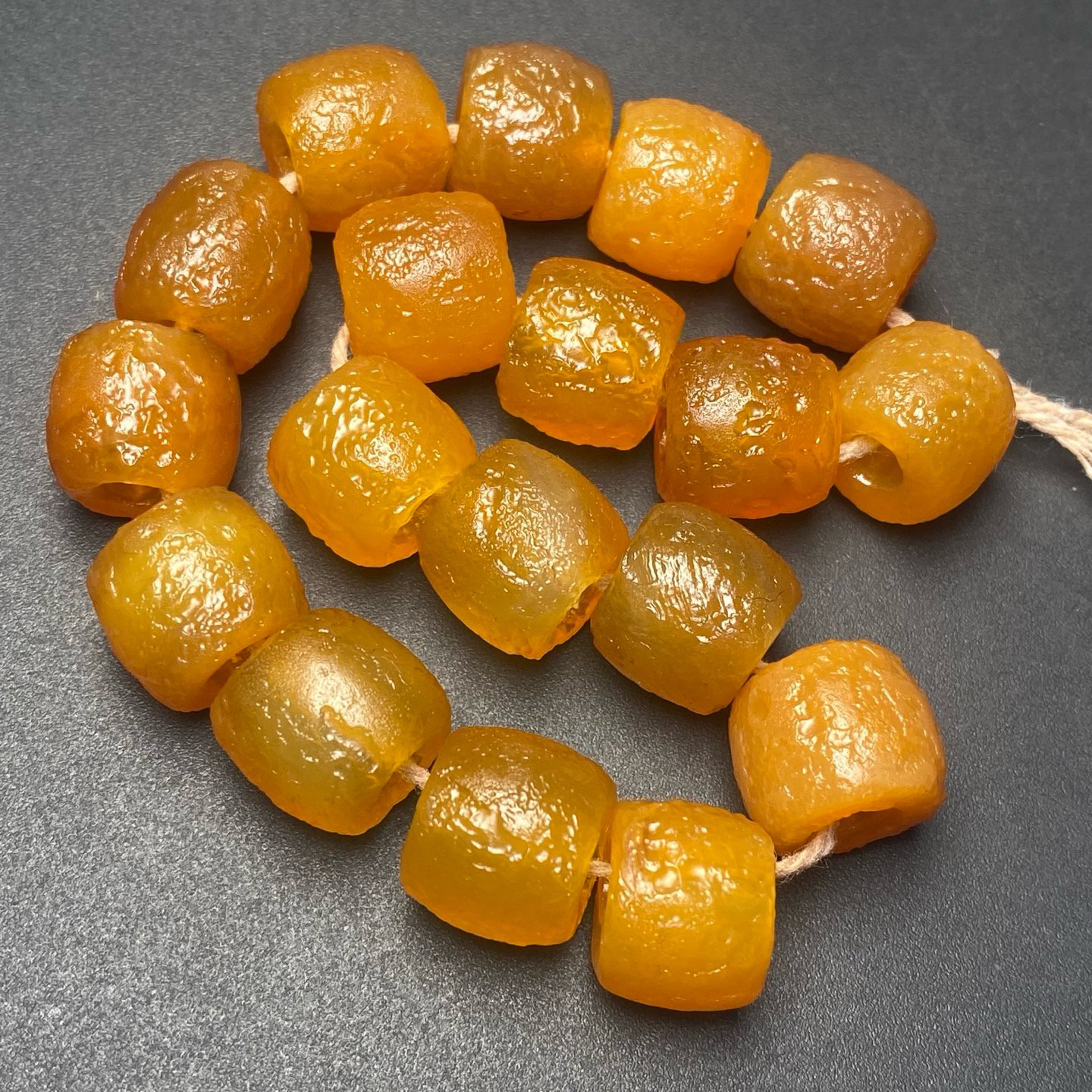 高古老玛瑙手链天然鸡油黄玛瑙桶珠老形珠隔珠手串锁骨链文玩珠
