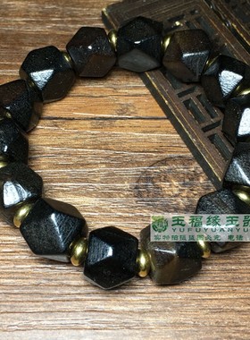 复古天然黑糖色玛瑙唐八棱手串药师玛瑙唐六棱老佛珠男女款手链