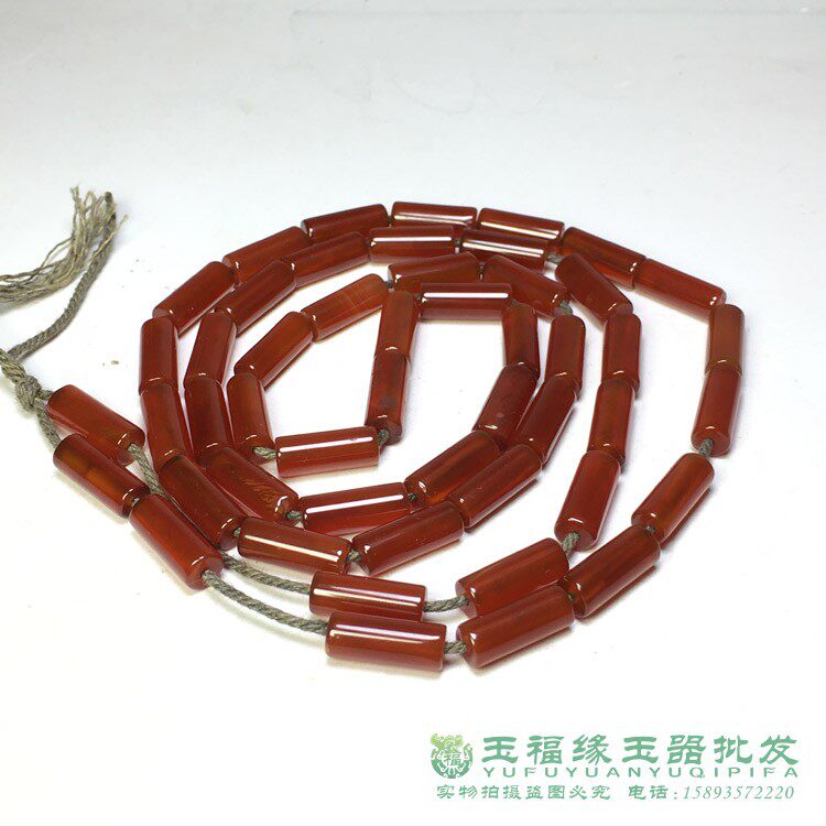 西亚老红玛瑙管珠链子diy配饰
