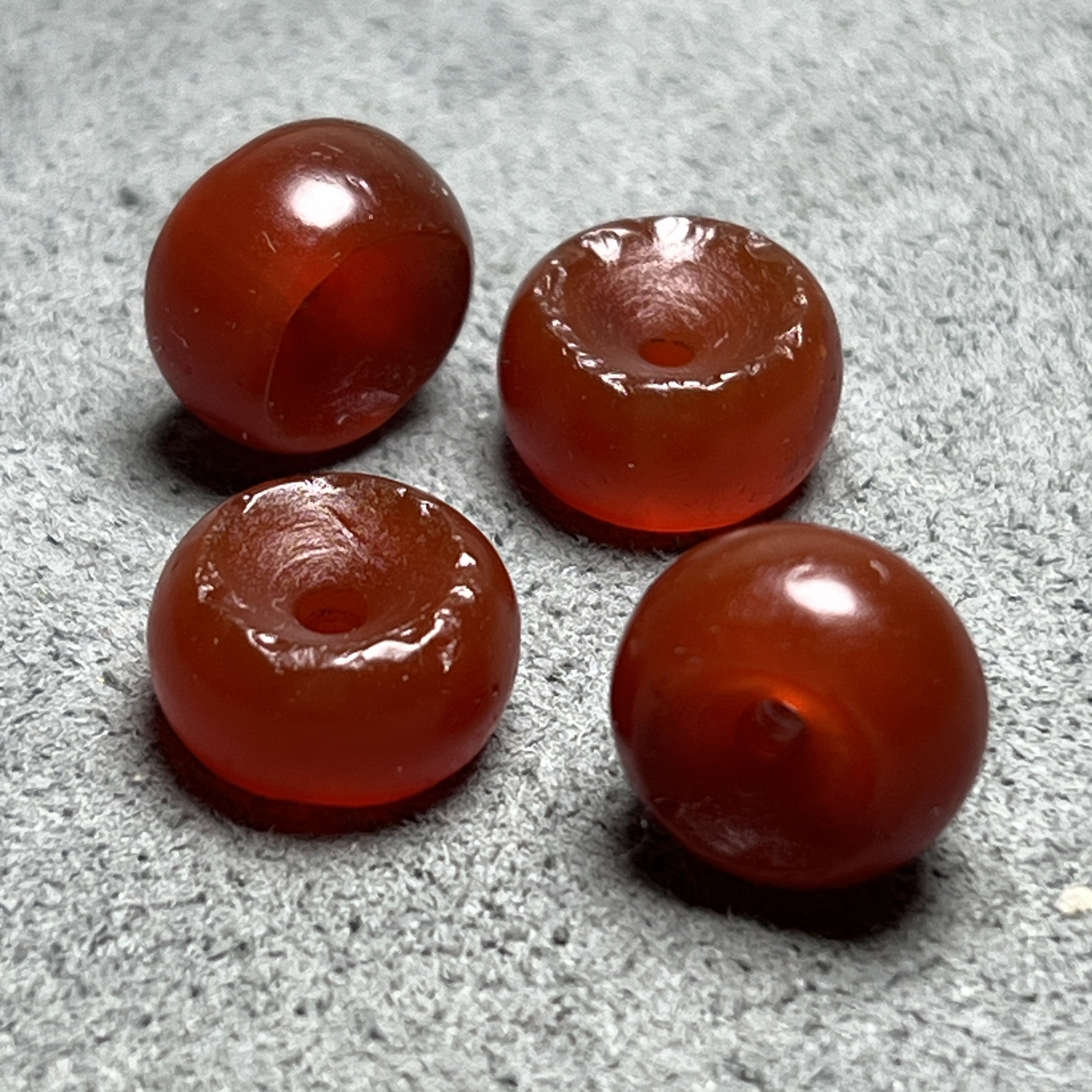 古玩收藏手工打磨老玛瑙磨盘珠平片配珠配饰算盘珠玛瑙大孔磨盘珠